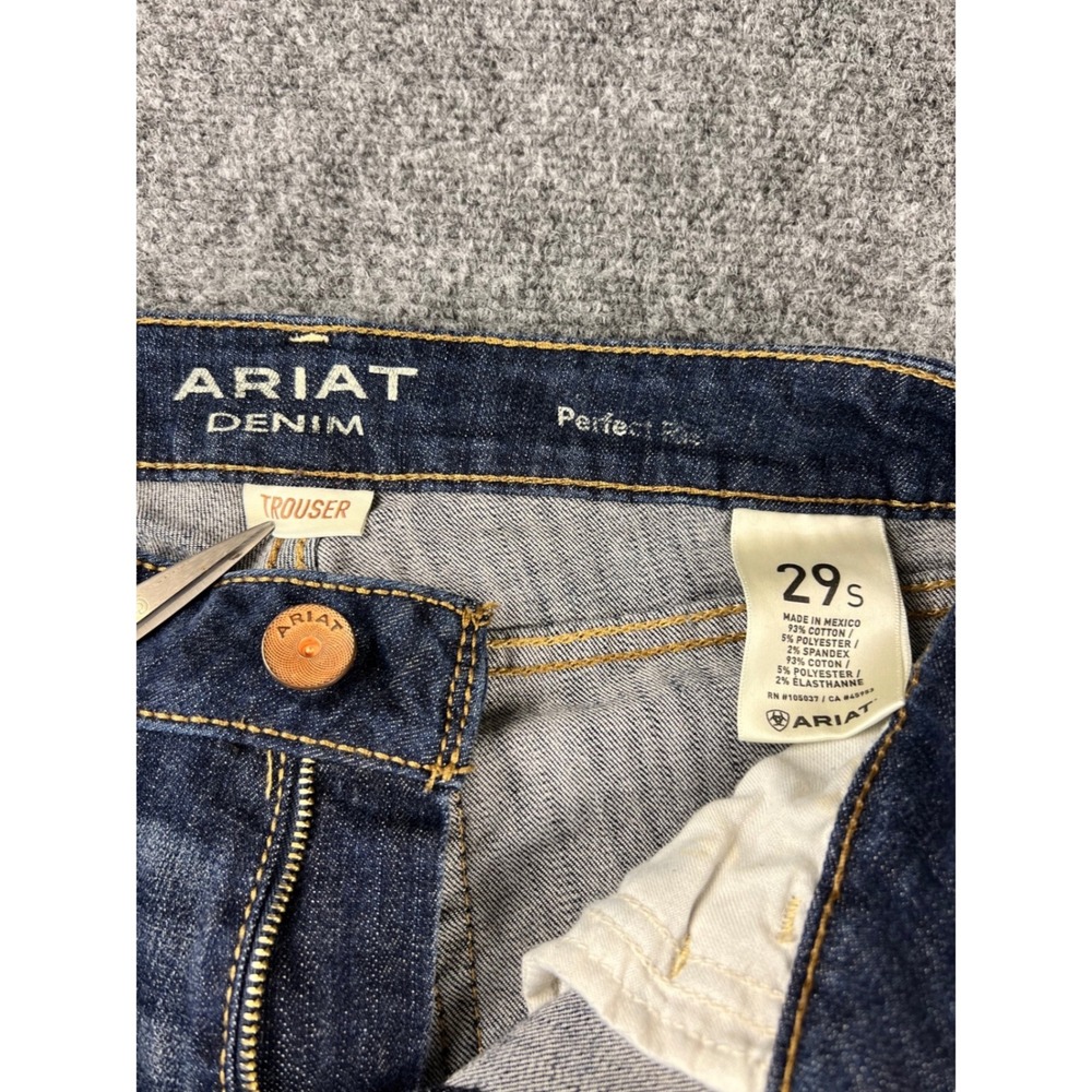 Ariat Denim Perfect Rise Trouser Jeans Dark Wash Wide Leg 29S Western - Picture 2 of 10